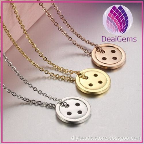 14mm coin gold plated stainless steel pendant with chain